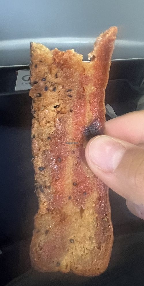 The veg bacon is soft good!   at Chef Reeky's Cafe in Woodlyn