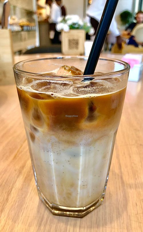 Iced oat latte at Scarlet's German Bakery & Patisserie in Dubai