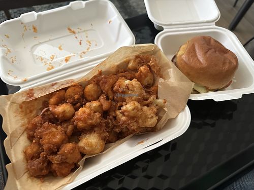 Buffalo Cauliflower bites and Smash Vurger  at WingMill in Dee Why