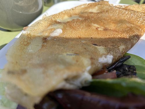 Sausage, mushroom and cheese crepe   at Delicious   in Harrogate