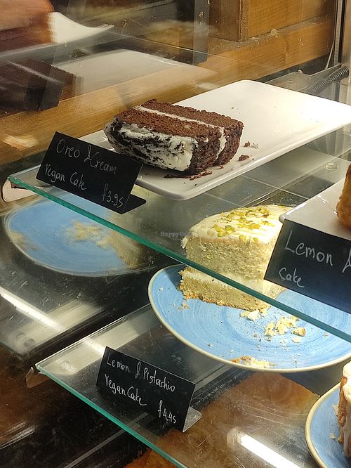 Oreo vegan cake, vegan lemon and pistachio cake at North Star Delicatessen  in Manchester