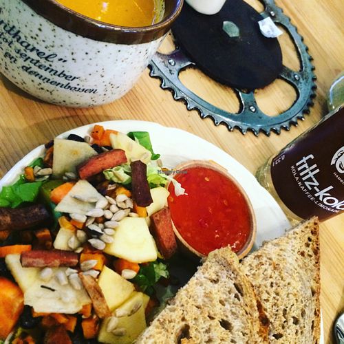 soup salad and toasted sandwich at Hap in Den Bosch