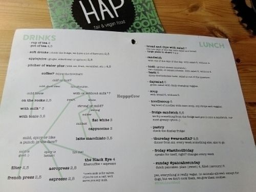 the menu :) at Hap in Den Bosch