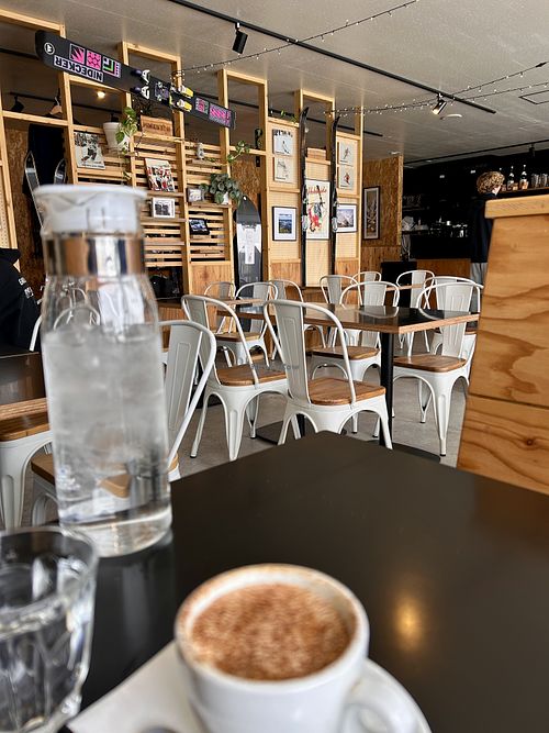 Soy cappuccino   at Whiteroom Après in Hokkaido