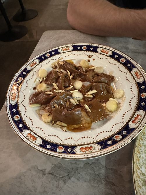 I can't remember the name of this but it was a vegan beef pasta/ ravioli dish- really tasty and might've been my favorite of the menu items we tried!   at MangiaFoglie  in Long Beach