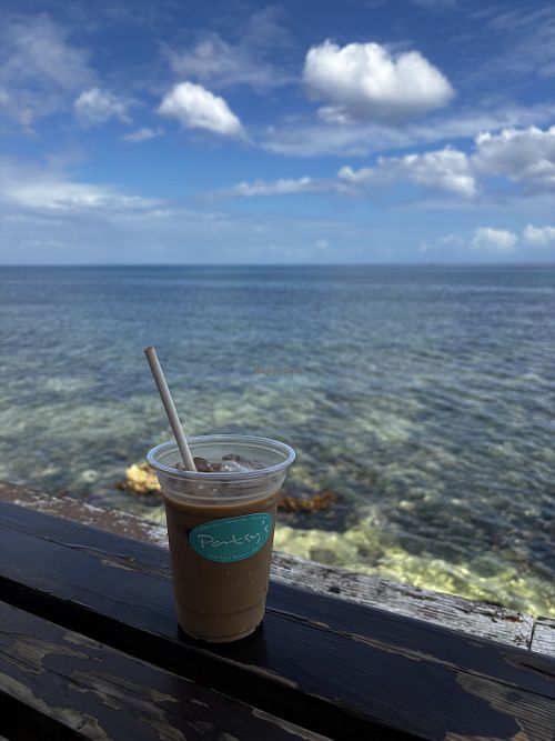 They offered almond milk which is not my favourite but were fine with me only having a shot of espresso and adding my own milk instead   at Patsy's Coffeeshop in Negril