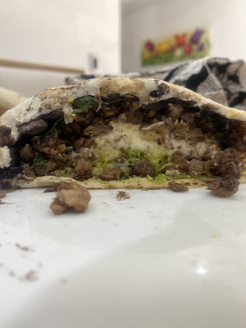 Extreme Close-Up - Lots of Textures Two Meals - Estoy Bien Para El Resto del Día!  at Karma Vegano in Mexico City