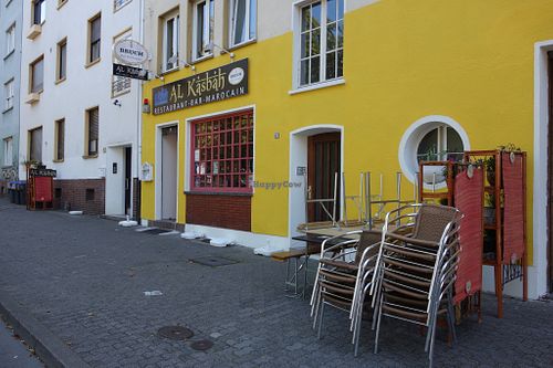 Outdoor seating in front of the restaurant at Al Kasbah in Saarbrucken