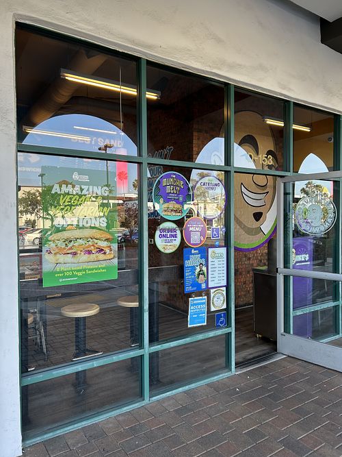 Front of restaurant   at Ike's  in Costa Mesa