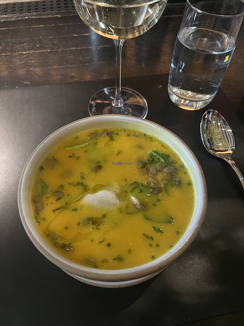 squash soup (ask to be vegan)  at Gramercy Tavern in New York City