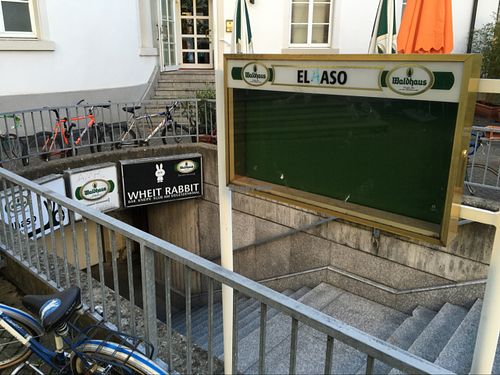 stairway to restaurant at El Haso in Freiburg