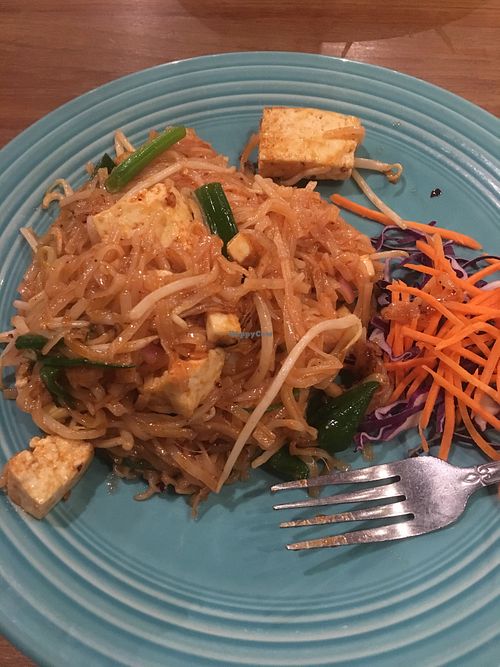 Vegan pad thai with soft tofu. Order with no eggs or fish sauce.   at Lanna Thai  in Everett