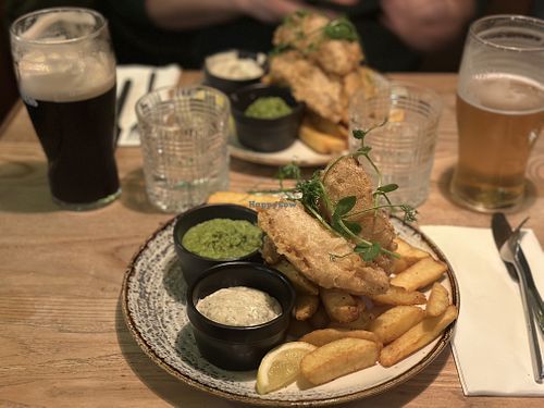 Vegan fish and chips 😍  at The Barley Mow in Polegate