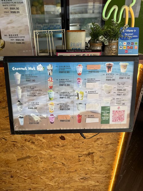Menu   at Coconut Hut in Kota Kinabalu
