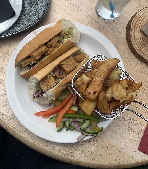 Vegan tempeh BLT (chips added extra)   at Tocketts Mill Country Park in Guisborough