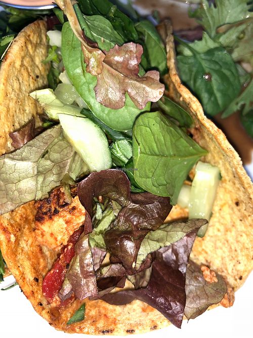 BBQ Tofu Tacos at The Sentient Bean in Savannah