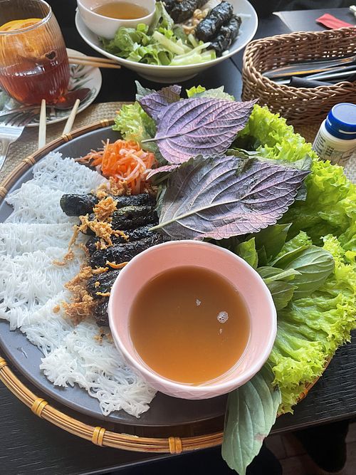 Soy balls in pepper tree leaves   at Spice & You in Warsaw