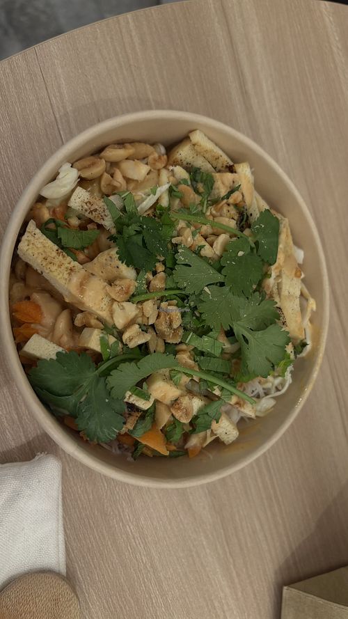Satay tofu noodle bowl  at Vegetalist in Balaclava