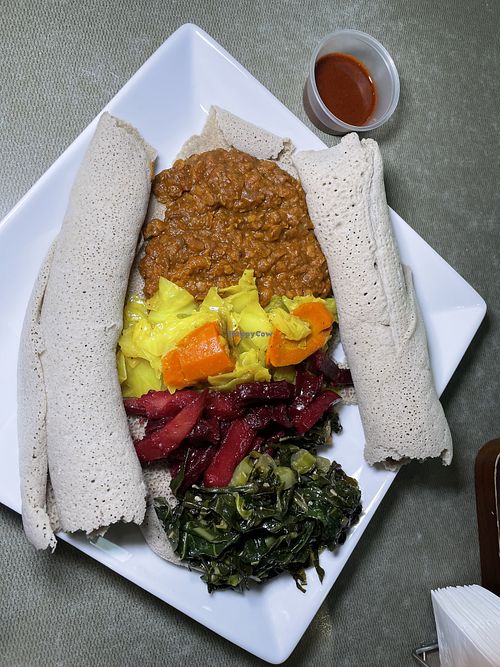 Mister Wat (Spicy Lentil) with vegetables   at Ethiopian Cuisine by Friends in Pensacola