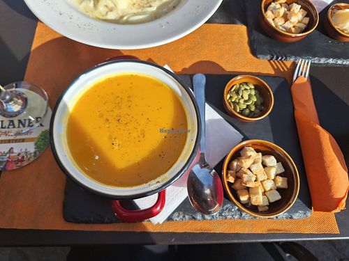 Pumpkin soup at Barri Antic Hostel & Pub in Andorra La Vella