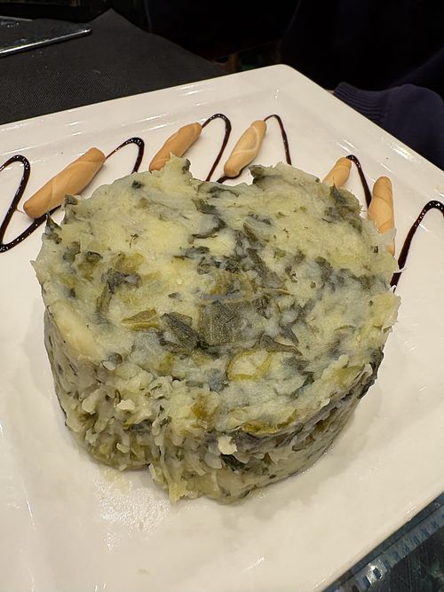 Cabbage and potato dish  at Barri Antic Hostel & Pub in Andorra La Vella