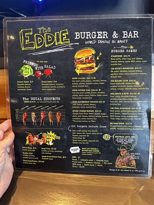 Any burger can be made vegan   at The Eddie Burger + Bar in Banff