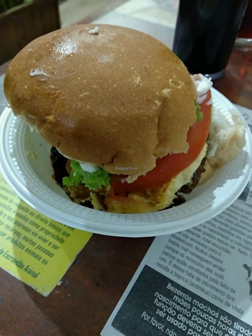 One of several yummy Brazilian fast-food items served on the all-you-can-eat menu at Lar Vegetariano Vegan at LAR vegan in Sao Paulo
