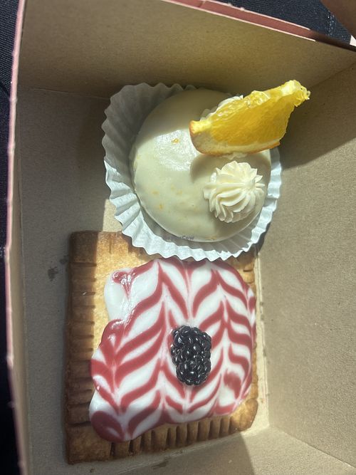Orange creamsicle cake and Marionberry poptart  at Hold The Wheat - Beaverton in Beaverton