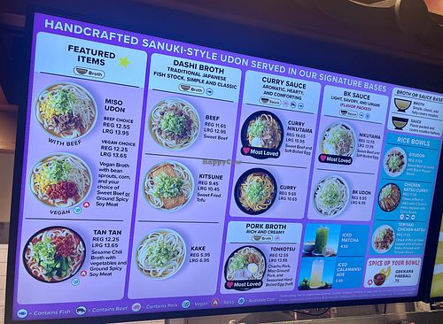 Menu  at Marugame Udon - The BLOC in Los Angeles