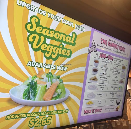 Add ons   at Marugame Udon - The BLOC in Los Angeles