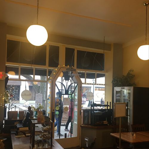 View from indoors at Mundo Vegan in Montclair