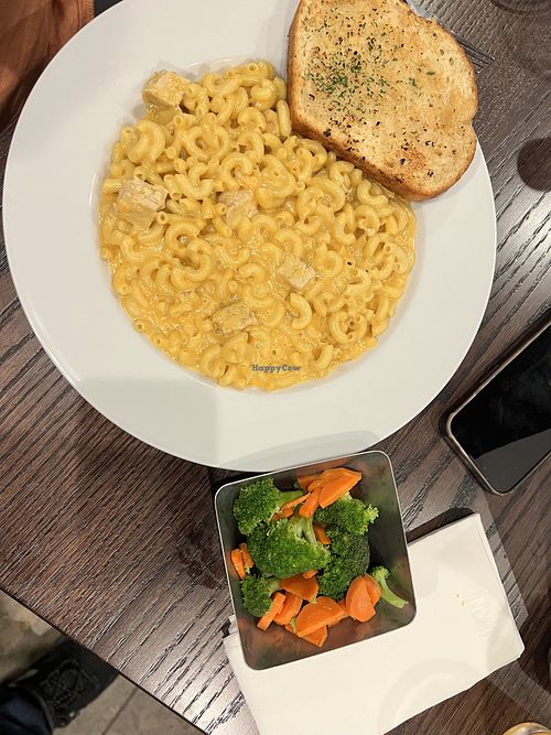 Vegan Mac and cheese.  So GOOD  at The Point Pub and Grill in Fort Worth