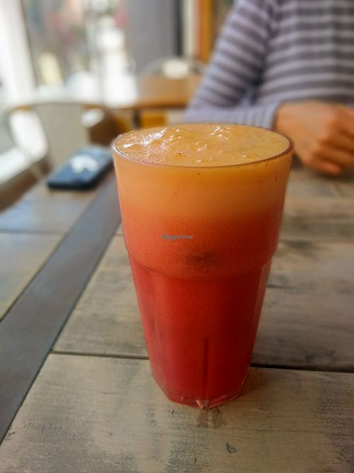 sangria kombucha with blueberries! at Higher Taste Plant Based in Long Beach