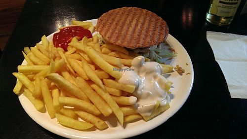 Vishburger with fries. Heavy and awesomely tasting.  at Befried in Hamburg