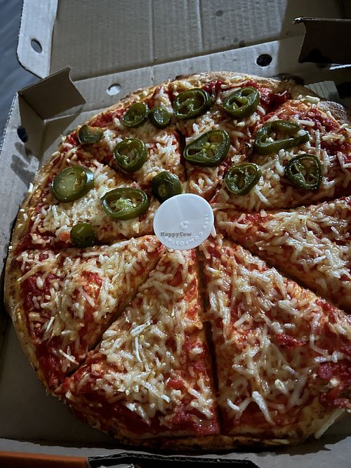 Vegan half and half pizzaa  at Pizza Pizza in Banff