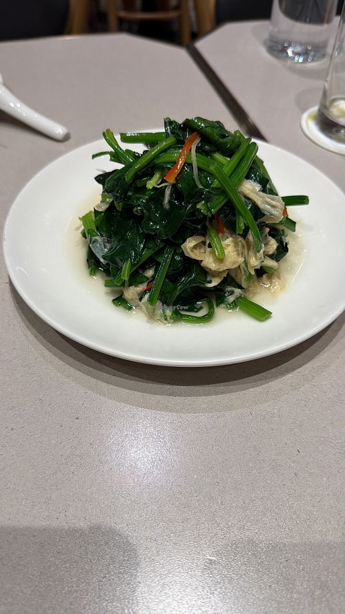 Spinach with soy curd  at Din Tai Fung  in Bangkok