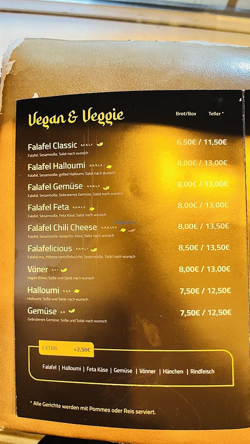 menu  at Falafelicious  in Hamburg