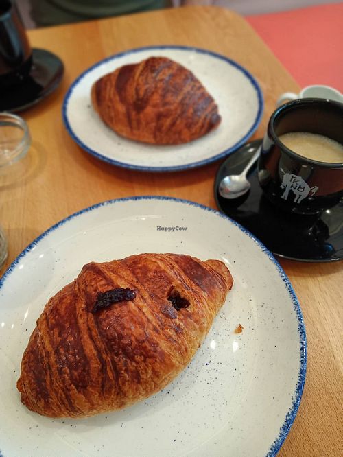 Plain & raspberry croissants. at GNOU in Athens