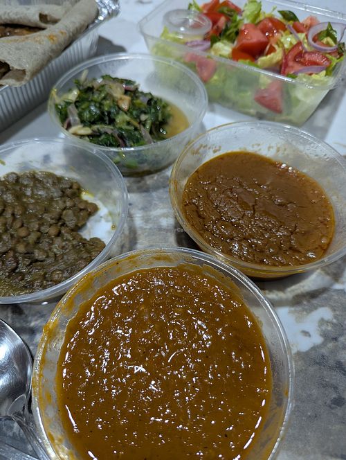 Vegan platter that comes with multiple dishes at Milen Restaurant in Dubai