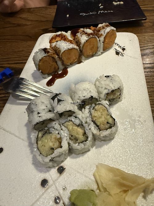 Sweet potato roll and eggplant tempura roll  at Sushi Masa  in Pensacola