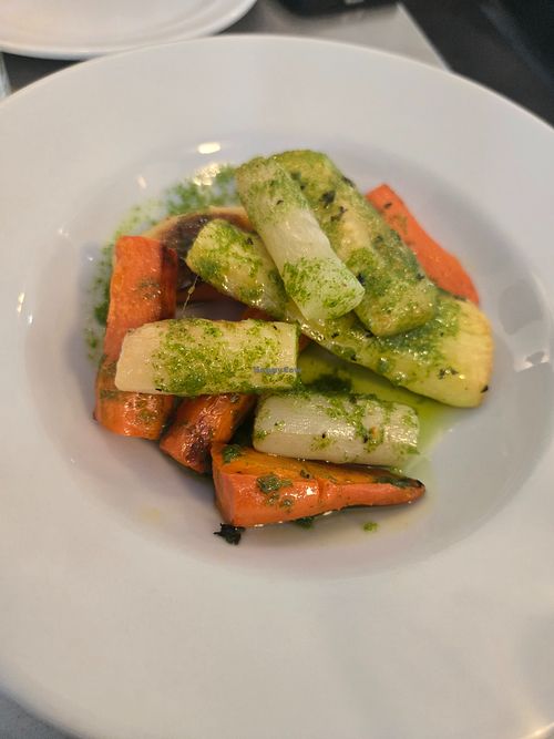 Roasted veggies with scallion herb oil at Spoon in Tahoe City