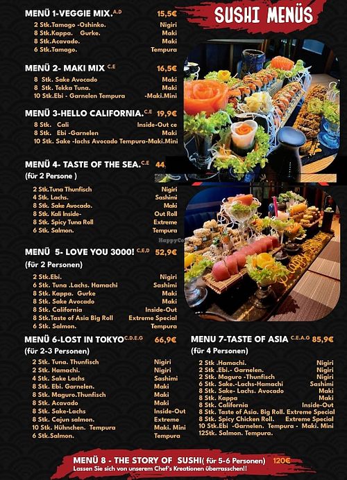 Sushi Optionen. Werden spektakuläre serviert at Taste of Asia Germany in Chemnitz