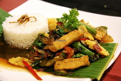 Fried vegetables and tofu.  at Veggie Table in Ubud