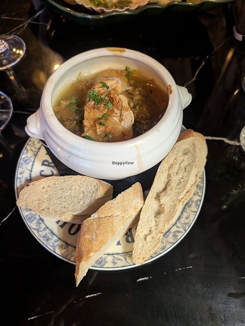 French onion soup at La Petite Maison in Brixham