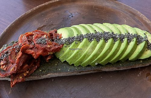 Vegan pesto avo on toast and vegan green smoothie  at Armonía Café in Brisas De Zicatela