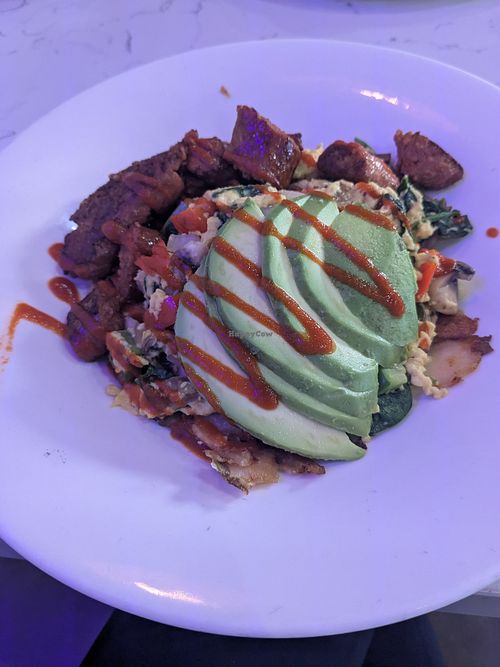 Vegan spicy Bowl at Broken Yolk Cafe in Carlsbad