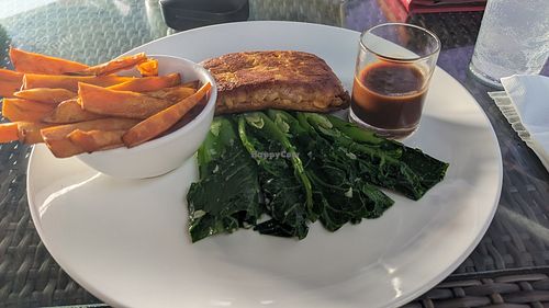 Plant based Steak with Sweet Patato at ATLANTIS in Padang