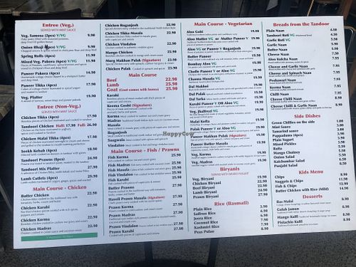 Menu  at Haveli Authentic Indian Cuisine in Broadbeach