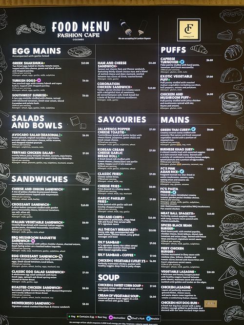 Food at CMB - Fashion Cafe in Colombo