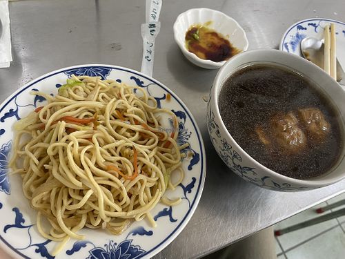 As usual I already had a few bites!  at One, Two, Three Vegetarian food in Chiayi